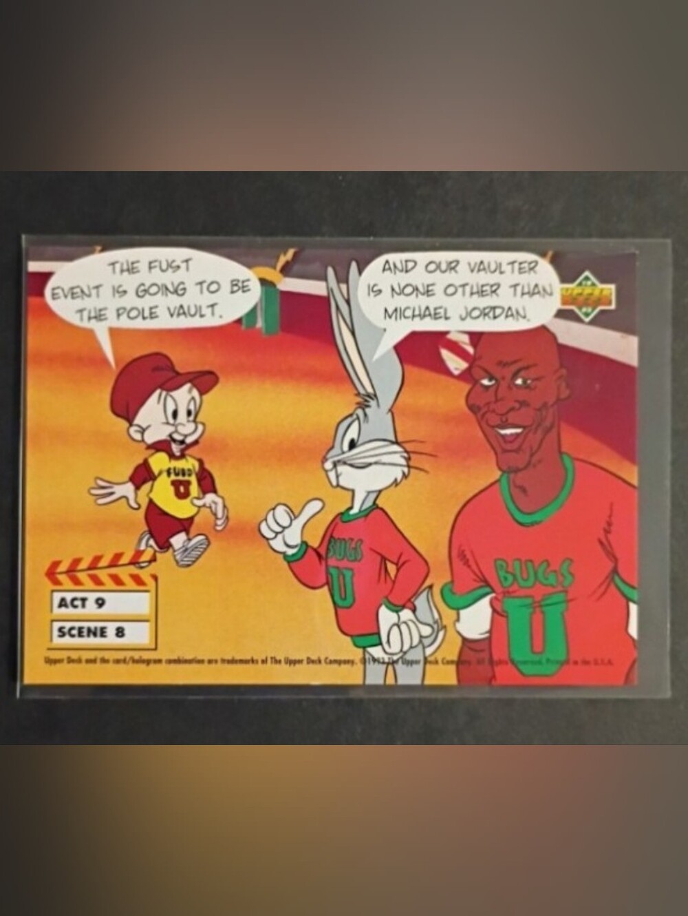 1993 Upper Deck Looney Tunes Michael Jordan With Bugs Bunny Trading Card